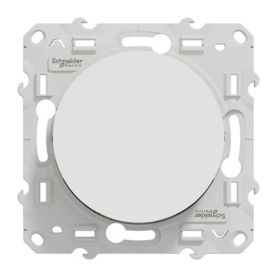 Interrupteur poussoir 10A à vis Schneider Electric Odace blanc