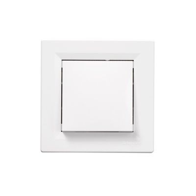 Interrupteur poussoir 10A complet Schneider Electric Asfora blanc