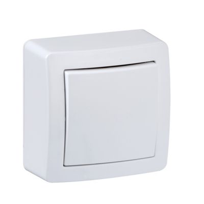 Interrupteur poussoir complet saillie Schneider Electric Alréa blanc