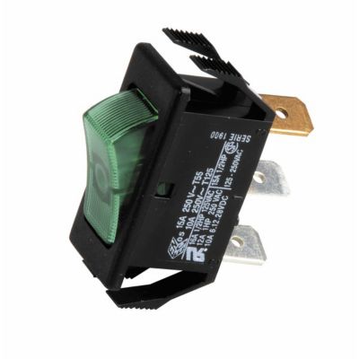 Interrupteur unipolaire noir/lumineux vert- GEMINOX - 87168121620