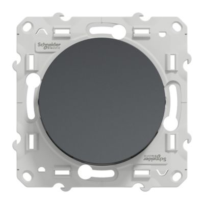Interrupteur va-et-vient 10A à vis Schneider Electric Odace anthracite