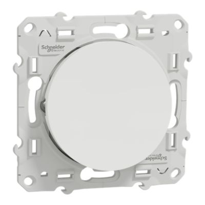 Interrupteur va-et-vient 10A à vis Schneider Electric Odace blanc