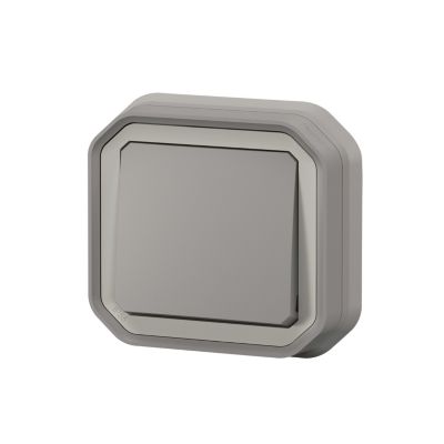 Interrupteur va-et-vient à encastrer Plexo gris 10A - 070030L - Legrand