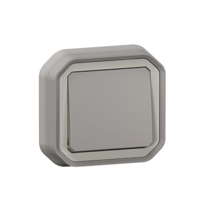 Interrupteur va-et-vient à encastrer Plexo gris 10A - 070030L - Legrand