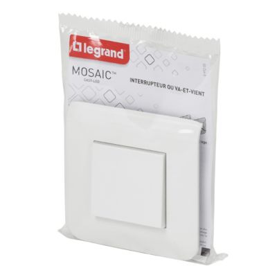 Interrupteur va-et-vient à vis Legrand Mosaïc blanc