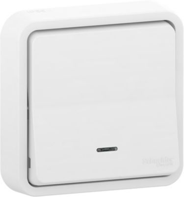 Interrupteur va-et-vient étanche complet encastré Schneider Electric Mureva Styl blanc