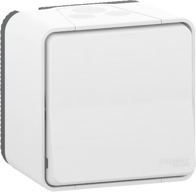 Interrupteur va-et-vient étanche complet saillie Schneider Electric Mureva Styl blanc