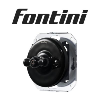 Interrupteur va-et-vient Fontini Garby Porcelaine noire, manette noire