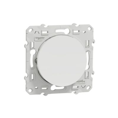 Interrupteur va-et-vient lumineux LED orange 10A à vis Schneider Electric Odace blanc