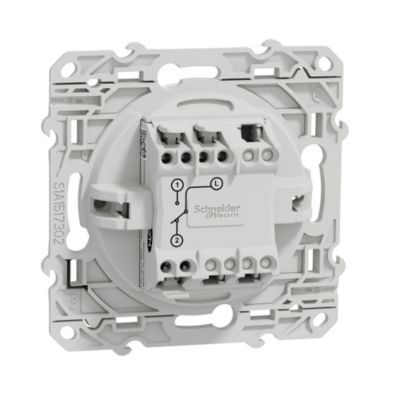 Interrupteur va-et-vient Schneider Electric Odace blanc