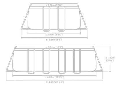 INTEX Kit piscine rectangulaire Prism Frame - 400 x 200 x 100 cm