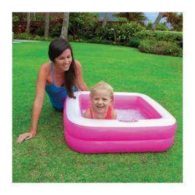 INTEX Piscine gonflable enfant / bebe pataugeoire Carree 85 x 85 x 23 cm couleur aleatoire