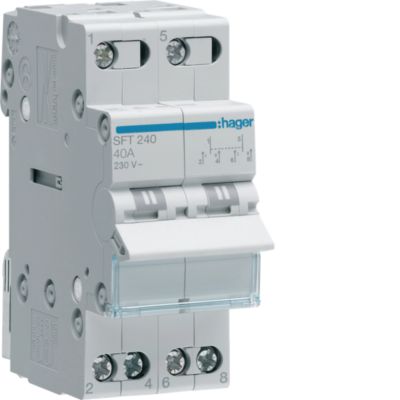 Inverseur avec point zéro 2P 40A, amont,I-0-II - HAGSFT240