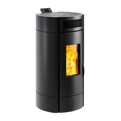 Invicta Poêle à granulés acier Lodi 8 noir Wi-Fi, flamme verte, 30 à 100m² - 8kw