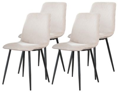 Iris - lot de 4 chaises - en velours côtelé et velours - Lisa Design