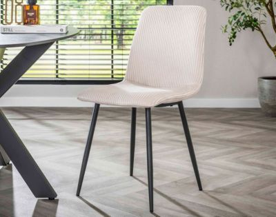Iris - lot de 4 chaises - en velours côtelé et velours - Lisa Design