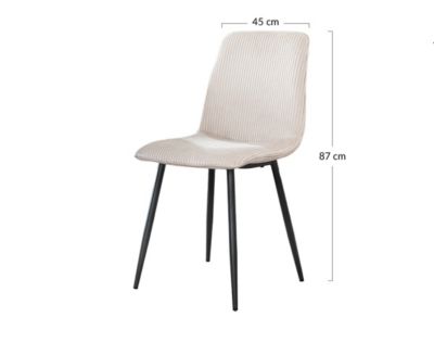 Iris - lot de 4 chaises - en velours côtelé et velours - Lisa Design