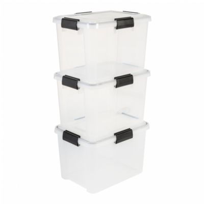 Iris Ohyama, Boite de Rangement Hermétique, 20L, Lot de 3, Transparent, DDAT-SD