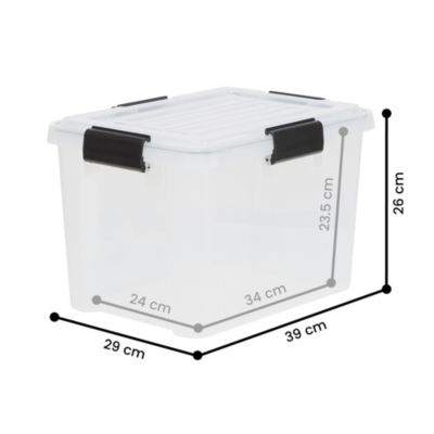 Iris Ohyama, Boite de Rangement Hermétique, 20L, Lot de 3, Transparent, DDAT-SD