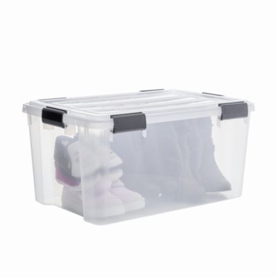 Iris Ohyama, Boite de Rangement Hermétique, 50L, Lot de 4, Transparent, DDAT-L