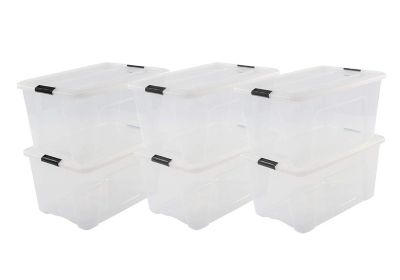 Lot De 7 Boîtes De Rangement En Plastique Transparent 45L Avec Couvercle View Box 93842978