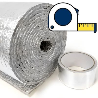 Isolation Thermique 100% Aluminium avec Mousse (AU MÈTRE) Largeur 1,20m + Ruban Aluminium. Pour maisons, portails, radiateurs,