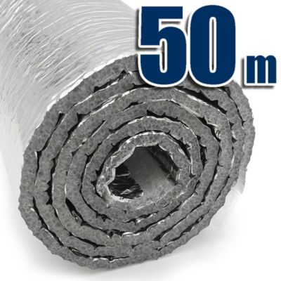 Isolation thermique en aluminium et mousse (50 m x 60 cm) - Isolation pour caravanes, fourgons, maisons, radiateurs, bureaux