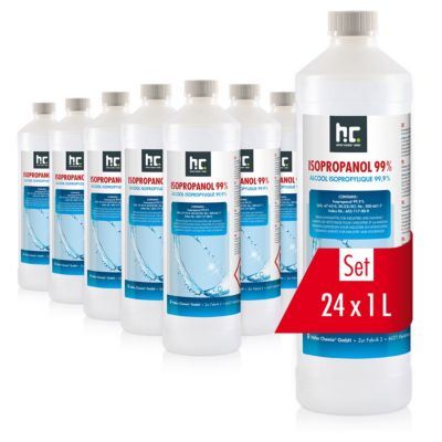 Isopropanol 99,9% 24 x 1 L - Alcool Ispopropylique Pour Nettoyer Et Dégraisser - Solvant Puissant - Polyvalent