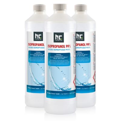 Isopropanol 99,9% 3 x 1 L - Alcool Ispopropylique Pour Nettoyer Et Dégraisser - Solvant Puissant - Polyvalent