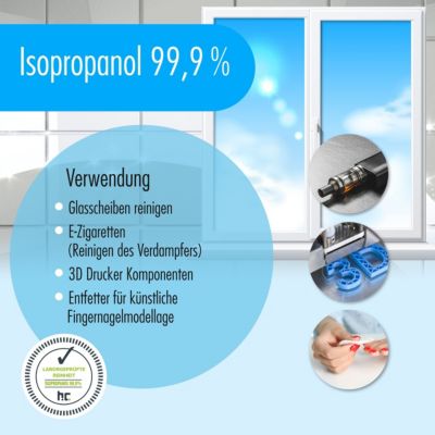 Isopropanol 99,9% 3 x 1 L - Alcool Ispopropylique Pour Nettoyer Et Dégraisser - Solvant Puissant - Polyvalent