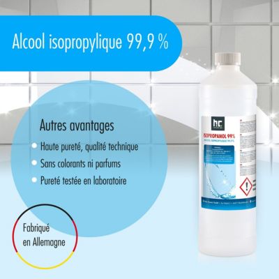 Isopropanol 99,9% 3 x 1 L - Alcool Ispopropylique Pour Nettoyer Et Dégraisser - Solvant Puissant - Polyvalent