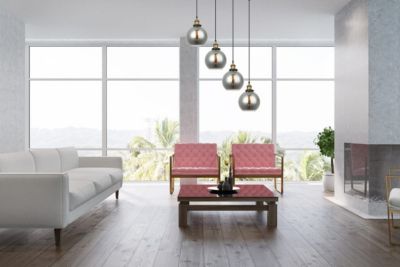 Italux Cardena - Suspension Industrielle Et Rétro Noir, Or 4 Lumières avec Abat-Jour Fumé, E27 Dimmable