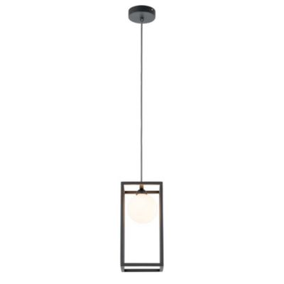 Italux Daisy - Suspension Industrielle Et Rétro Gris 1 Lumière Avec Abat-Jour En Verre, G9