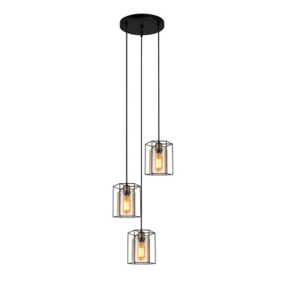 Italux Kalula Plafonnier suspendu industriel rétro à 3 lampes E27
