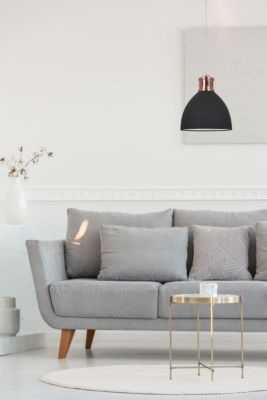 Italux Lola - Suspension Industrielle Et Rétro Graphite, Cuivre Rouge 1 Lumière avec Abat-Jour Graphite, E27