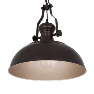 Italux Rosalia - Suspension Industrielle Et Rétro Suspendue Bronze, 1 Lumière Dorée Avec Abat-Jour En Alliage Métallique, E27