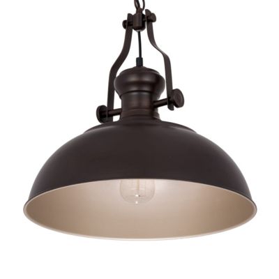 Italux Rosalia - Suspension Industrielle Et Rétro Suspendue Bronze, 1 Lumière Dorée Avec Abat-Jour En Alliage Métallique, E27