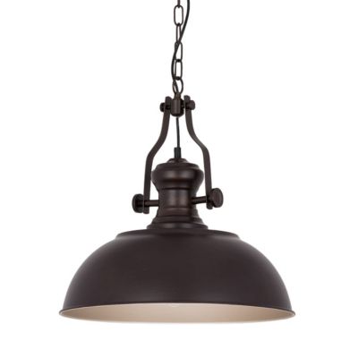 Italux Rosalia - Suspension Industrielle Et Rétro Suspendue Bronze, 1 Lumière Dorée Avec Abat-Jour En Alliage Métallique, E27