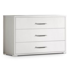 IZIA BLANCHE - Commode 3 Tiroirs Façades Blanches