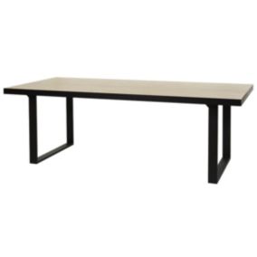 JACKSON - Table Repas 200cm Effet Bois Clair Piètement Anthracite