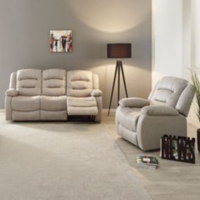 JANS - Canapé Relax Manuel 3 Places + Fauteuil Relax