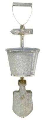 Jardinière a suspendre en métal gris 12x13 x h40cm