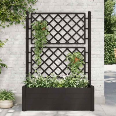 Jardinière avec treillis,Pot de fleur,Bac à fleurs 100x43x142 cm PP Anthracite