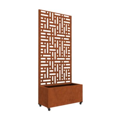 Jardinière brise-vue Bernalda acier 190 x 82 x 38 cm rouille noble casa.pro