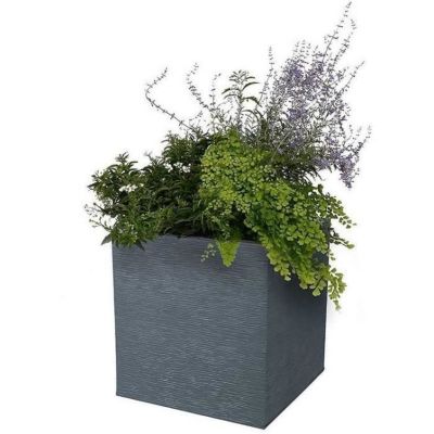 Jardinière carrée Graphit 49,5 x 49,5 x 49,5 cm - 57 L - Gris anthracite - Eda