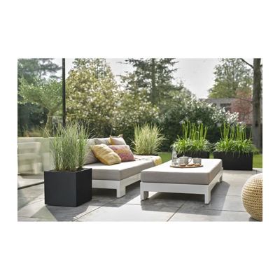 Jardinière carré en plastique 40 x 40 cm Elho Vivo Next Square noir