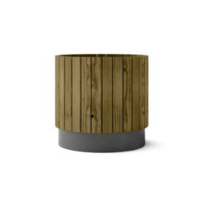 Jardinière circulaire en bois avec structure en métal 60x57 cm. Vert
