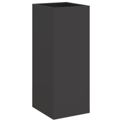 Jardinière en acier rectangulaire (34.5x72.5 cm - Noir)