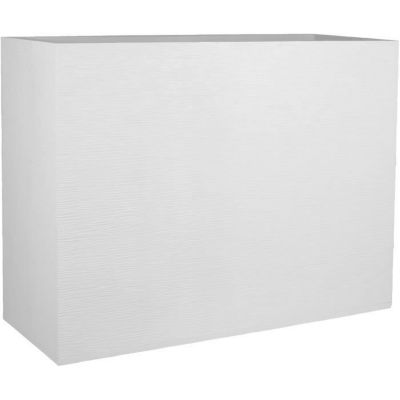 Jardinière Muret Loft L - EDA - Graphit - 46 L - Intérieur / Extérieur - Décor Graphiques - 78,5 x 29,5 x H. 60 cm - Blanc Cérusé