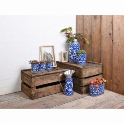 Jardinière Ovale En Métal Finition Zinc Galvanisé à | Pib